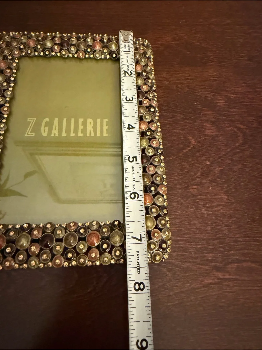 Z Gallerie Photo Frame Metal And Enamel 3D Bubbles Design Earth Tones Fits 4x6